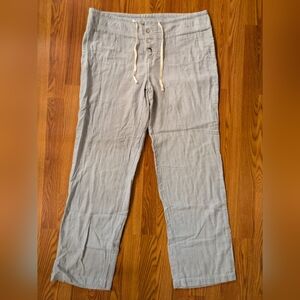 Sundance Pants Womens xl Blue White Striped  Wide Leg Fit Boho Cotton